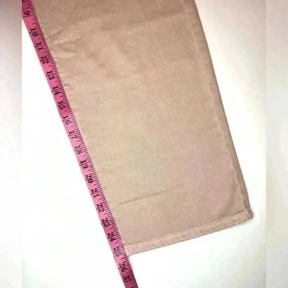 Zara Womens High Waist Exposed Button Culotte Jeans Pastel Pink Size 6 - Picture 6 of 11